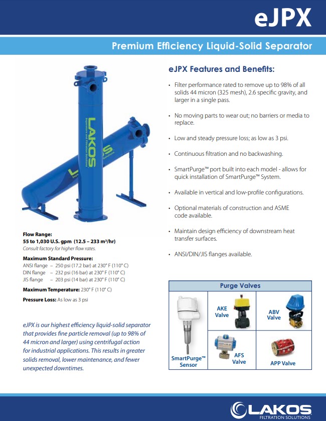 LAKOS eJPX High Efficiency Separator